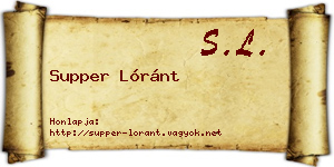 Supper Lóránt névjegykártya
