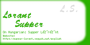 lorant supper business card